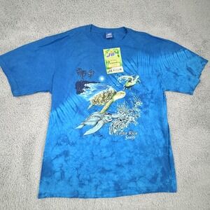 Costa Rica Sealife Shirt Mens Extra Large Blue Tie Dye Sea Turtle Graphic JB